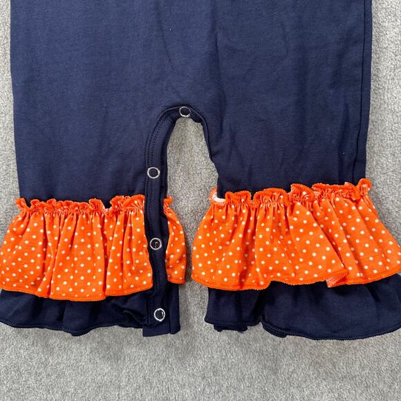 Mulberry Hill Baby Girl One Piece Romper 0-3 Months Pumpkin Turkey Acorn Ruffle - Picture 2 of 4